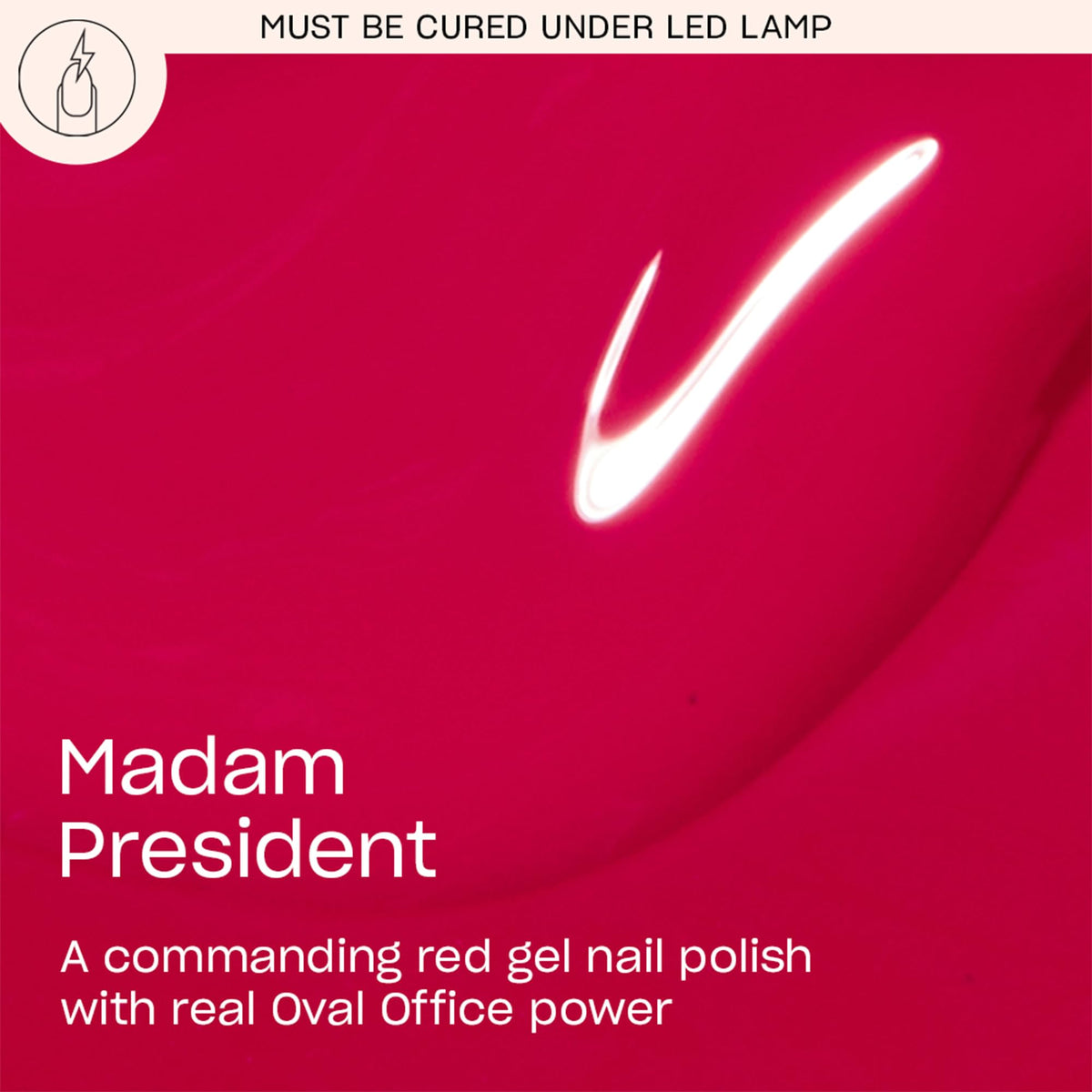 OPI GelColor Madam President cap close-up showing rich pigment and smooth texture.