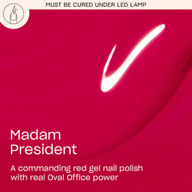 OPI GelColor Madam President cap close-up showing rich pigment and smooth texture.