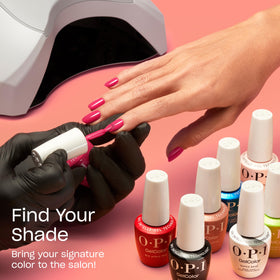 OPI GelColor Mimosas for Mr. & Mrs packaging highlighting vegan formula.