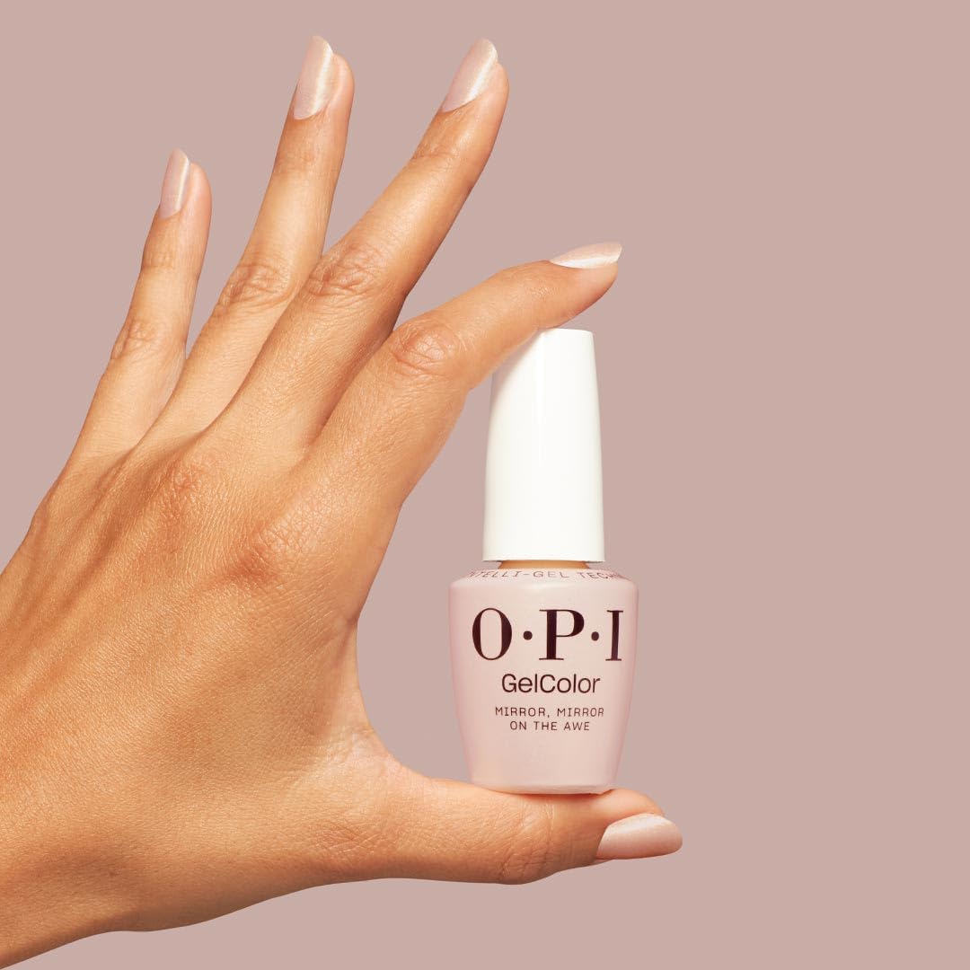 OPI GelColor Mirror, Mirror on the Awe brush-closeup shows smooth, even coverage