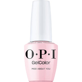 OPI GelColor Mod About You bottle front shows premium soft pink shade with salon-grade shine.