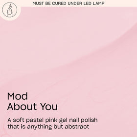 OPI GelColor Mod About You bottle side view highlights opaque color for long-lasting wear.