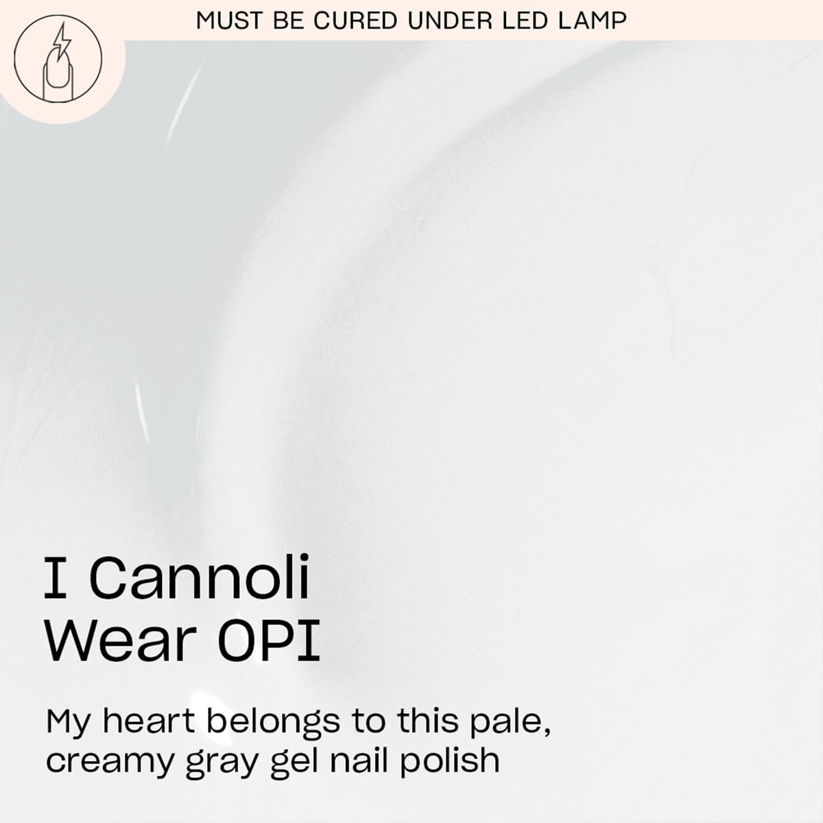 OPI GelColor soft gray swatches highlight creamy, even coverage.
