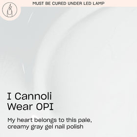 OPI GelColor soft gray swatches highlight creamy, even coverage.