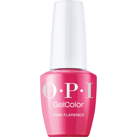 OPI GelColor Pink Flamenco bottle showing vibrant opaque pink finish
