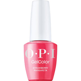 OPI GelColor Strawberry Margarita bottle front showing bright pink shade with gloss