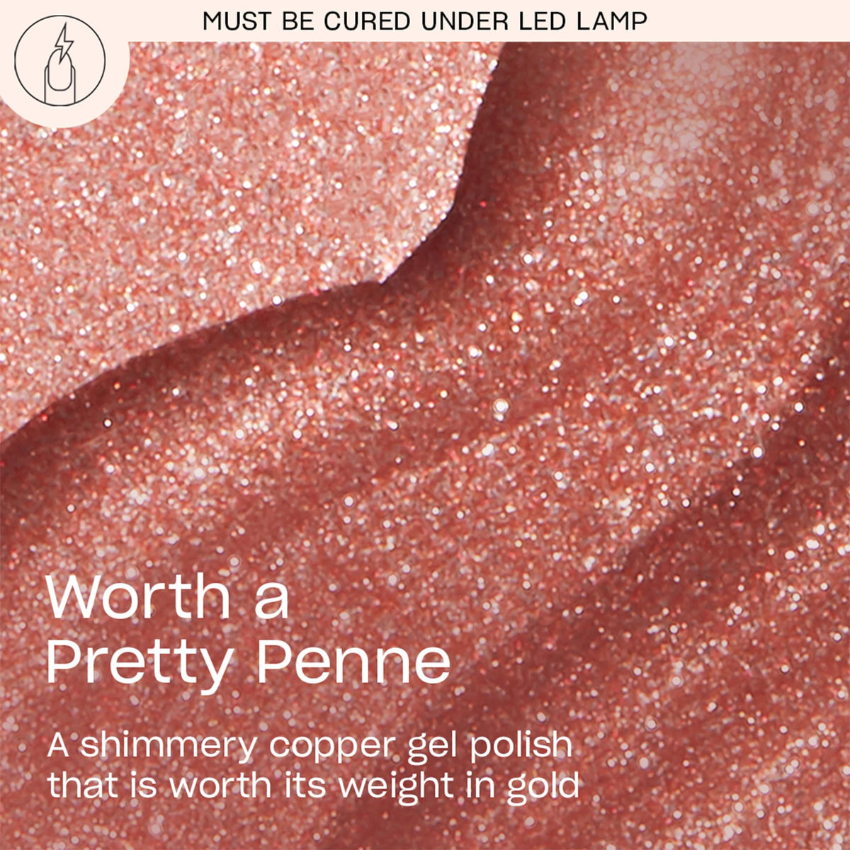 OPI GelColor Worth a Pretty Penne swatch nails shows rich copper-brown pigment