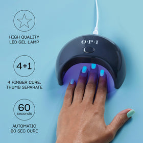 OPI GELement LED lamp mirrored interior for thorough curing.