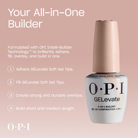 Clear GELevate gel builder on tips demonstrating adhesion and build