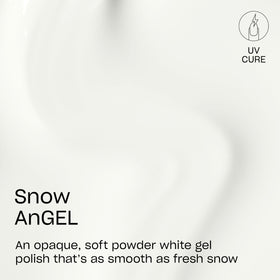 OPI GELement Snow AnGEL brush applying the creme white shade for an easy at-home manicure.