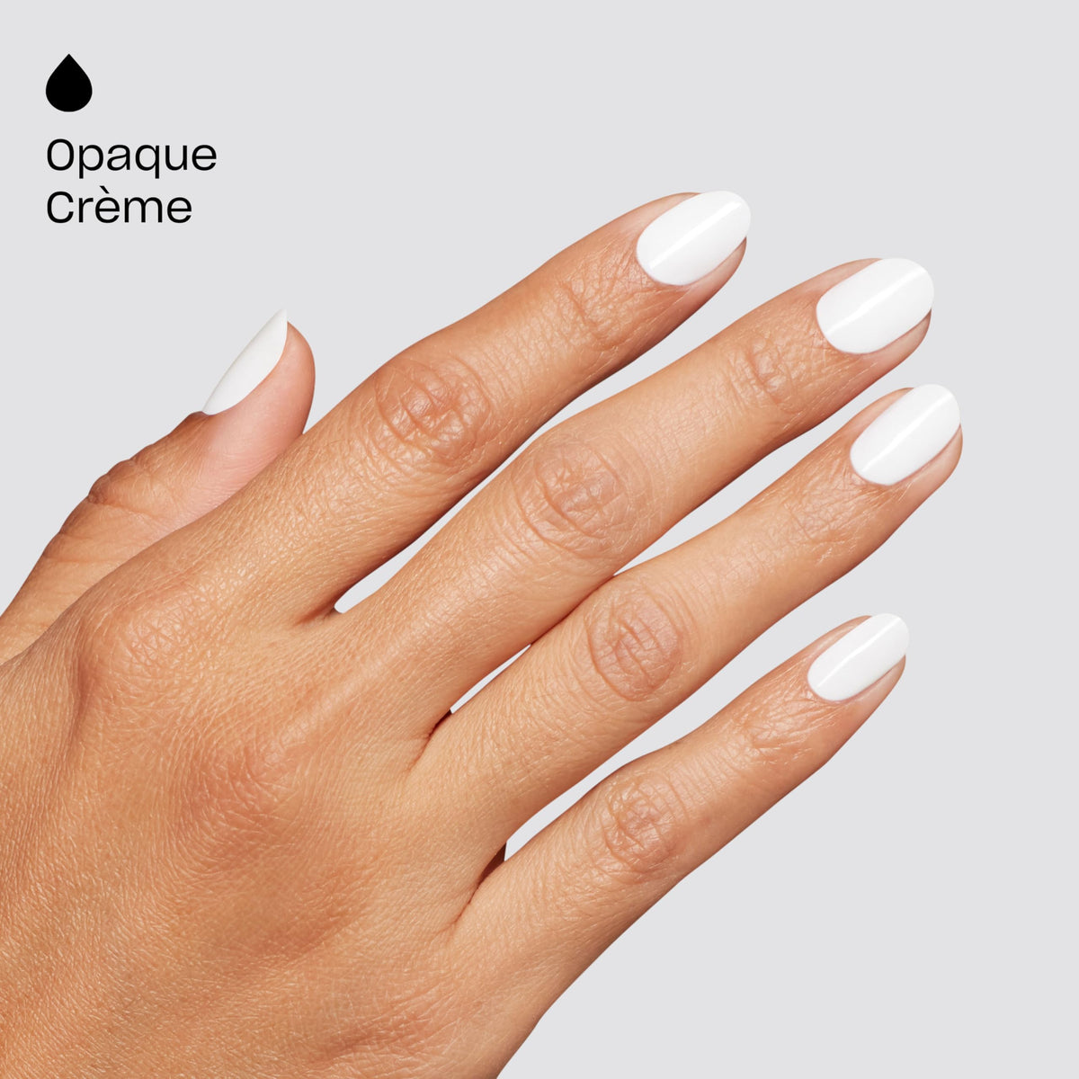 OPI GELement Snow AnGEL nail art base ready for creative designs on white canvas.