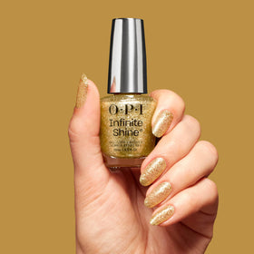 OPI Good Enough to Treat press-on sets shown in gold shade
