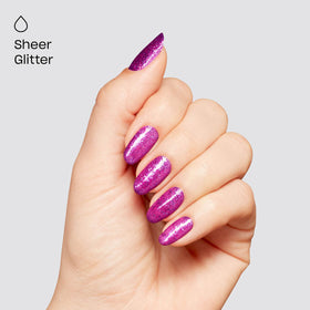 OPI Infinite Shine brush applying A Lil Suga and Spice for glossy long-wear color