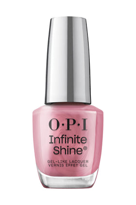 OPI Infinite Shine Aphrodite's Pink Nightie bottle with sheer pink shimmer for glossy wear.