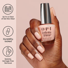OPI Infinite Shine Awe Night Long brush demonstrates easy, streak-free application