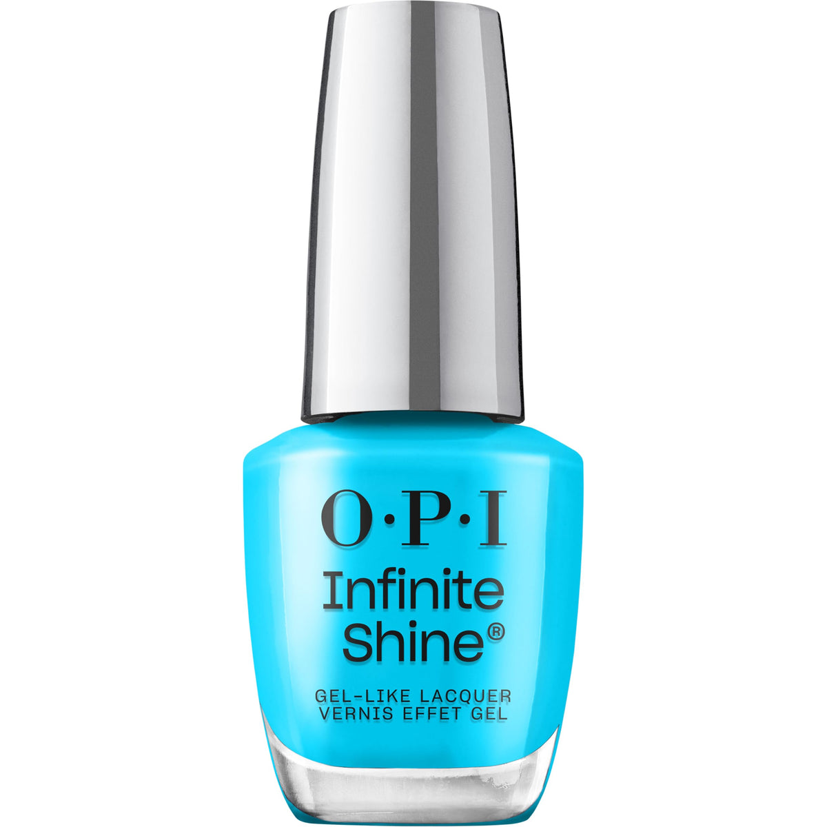 OPI Infinite Shine Beach Party Teal Dawn bottle with long-lasting glossy finish