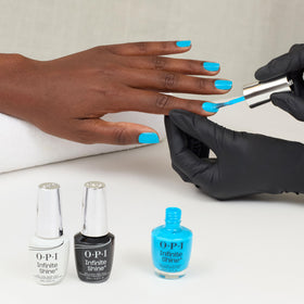 OPI Infinite Shine bottle close-up showing smooth application