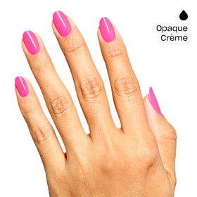 OPI Infinite Shine Beat Goes Neon packaging emphasizes vegan formula.