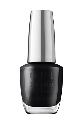 OPI Infinite Shine Black Onyx bottle shows rich black creme with high gloss