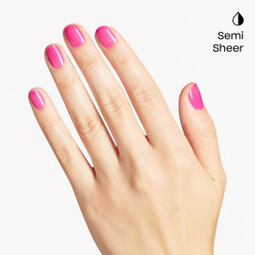 OPI Infinite Shine brush-stroke application demonstrates smooth coat for easy at-home use