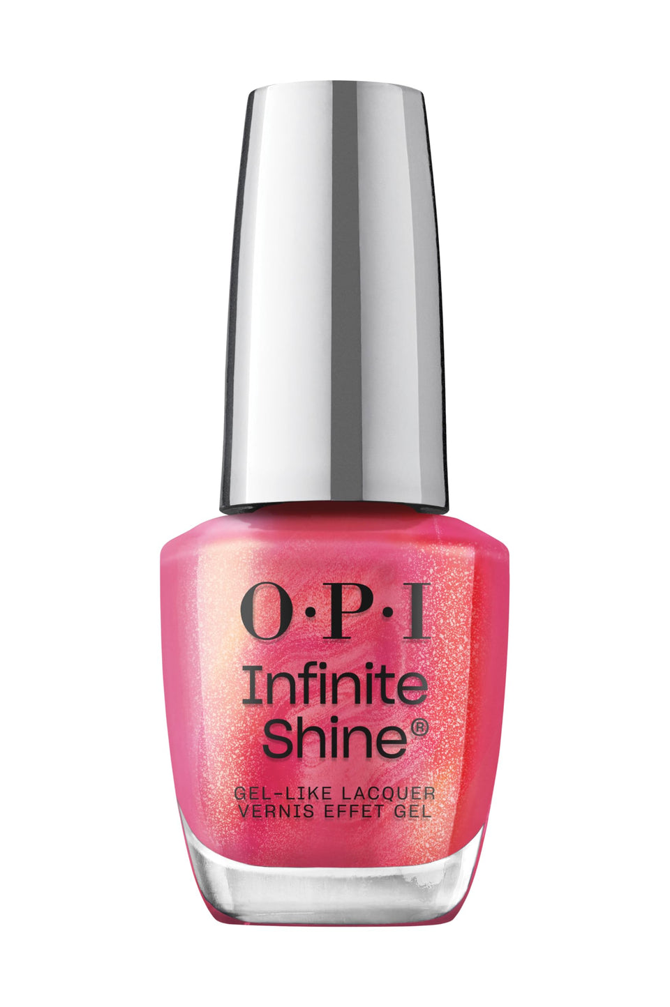 OPI Infinite Shine Good Redputation bottle front shows rich red pearl color and gel-like wear.