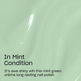 OPI Infinite Shine In Mint Condition nail application demonstrating gel-like wear without lamp.