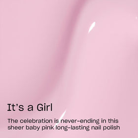 OPI Infinite Shine It’s a Girl nail with a glossy, long-wearing finish.