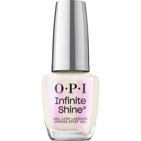 OPI Kyoto Oyster Infinite Shine bottle shows soft pink purple iridescence for spring look