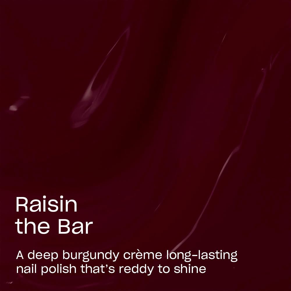 OPI Infinite Shine Raisin the Bar manicure shows a deep burgundy crème