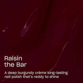 OPI Infinite Shine Raisin the Bar manicure shows a deep burgundy crème