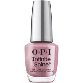 OPI Infinite Shine Sheen’s All That in opaque soft pink with gel-like wear for long-lasting shine.