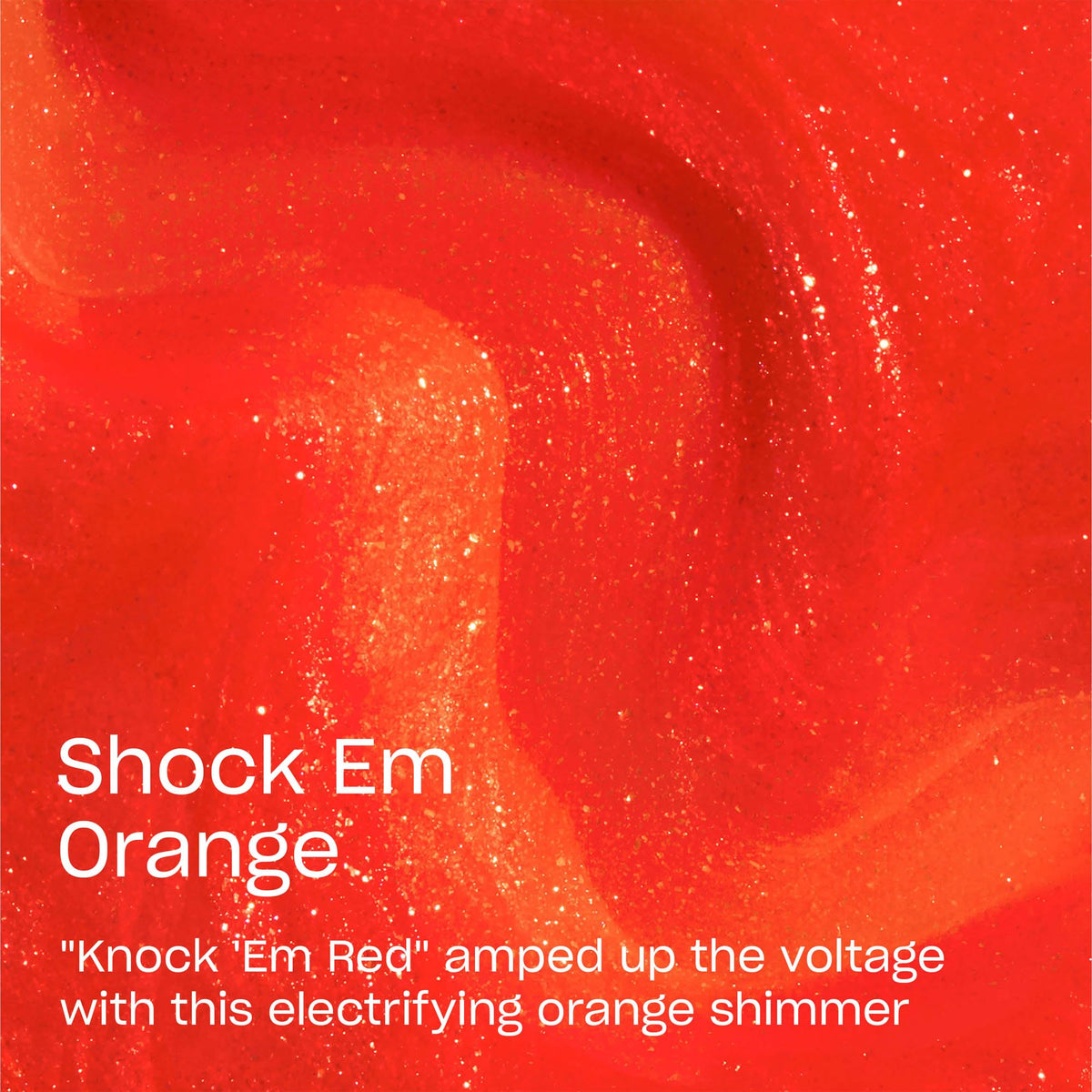 OPI Infinite Shine Shock Em Orange cap and bottle showing glossy, gel-like shine