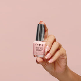 OPI Infinite Shine top coat provides a glossy, durable finish on nails.