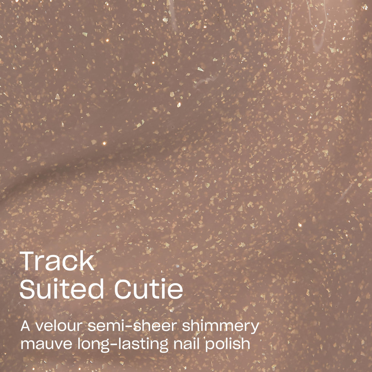 OPI Infinite Shine Track Suited Cutie swatch reveals semi-sheer mauve with sparkle
