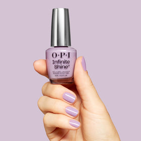 Close-up of OPI What's Not to Lilac finish highlighting gel-like shine