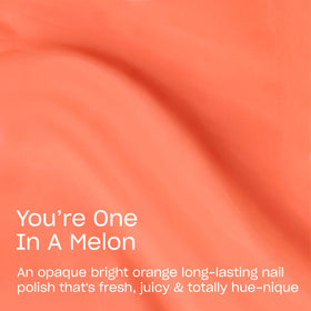 OPI You're One in a Melon brush stroke demonstrates smooth opaque color for easy application.