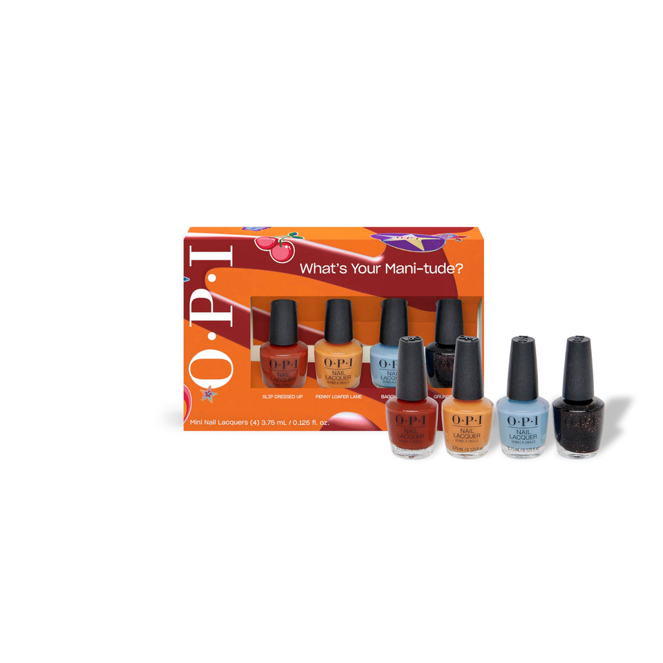 OPI What's Your Mani-tude Slip Dressed Up mini swatch with glossy, chip-resistant shine.