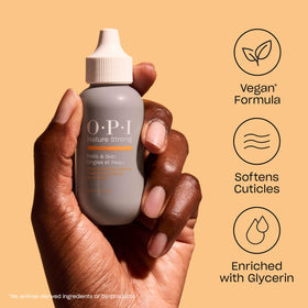 OPI Nature Strong apply to cuticles for gentle hydration before shaping.