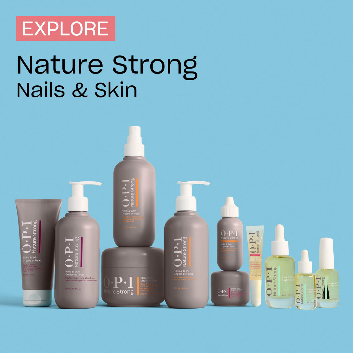 Vegan-friendly OPI Nature Strong Moisture Mission packaging and product design.