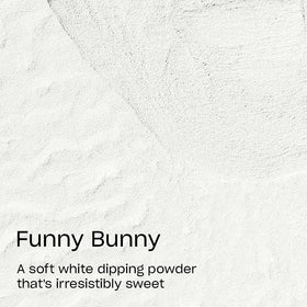 OPI Powder Perfection Funny Bunny packaging box emphasizing compact USA-made design