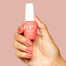 OPI Star Light LED lamp curing Shrimp Cocktail for quick, smudge-proof results