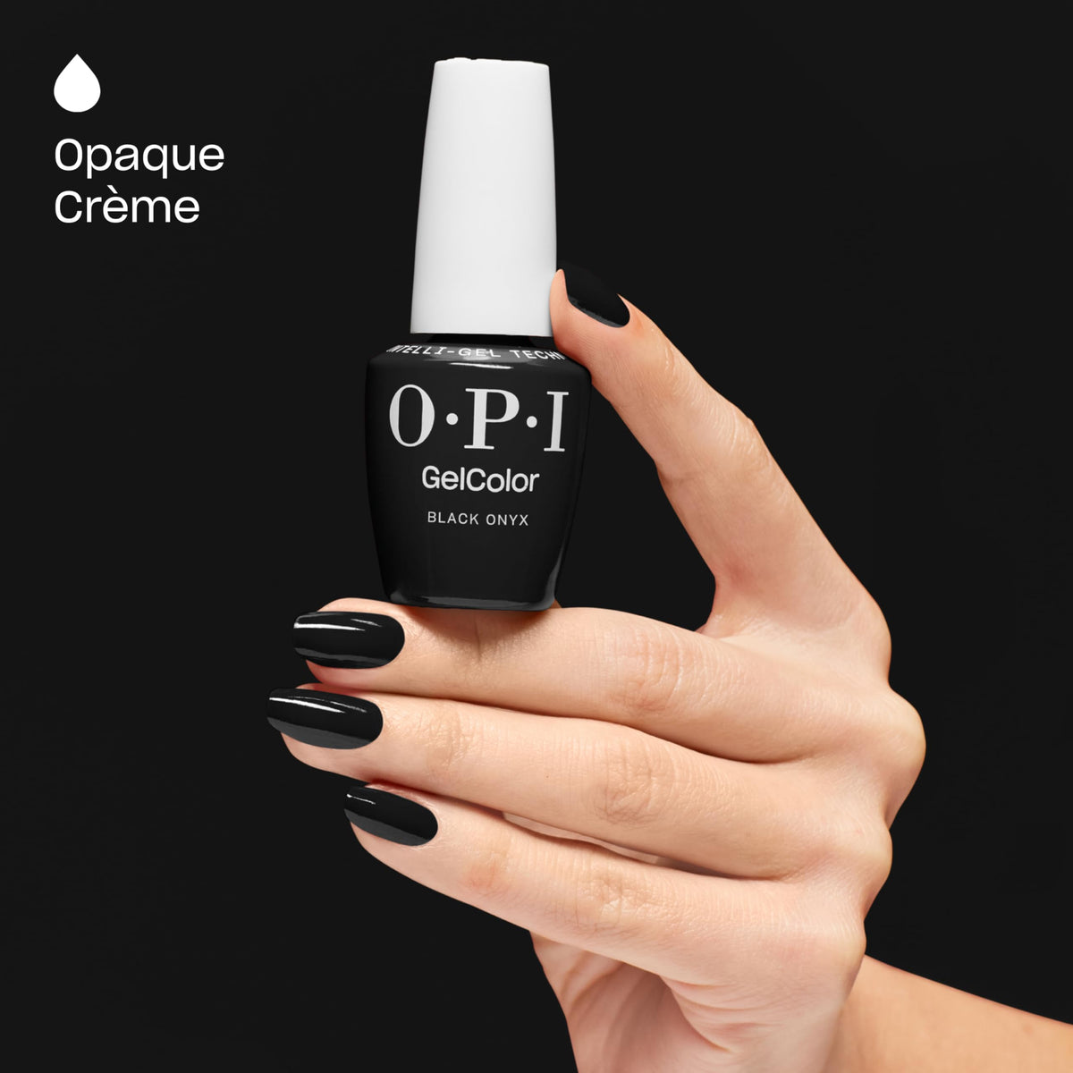 OPI Star Light LED lamp curing Black Onyx for fast, smudge-free nails