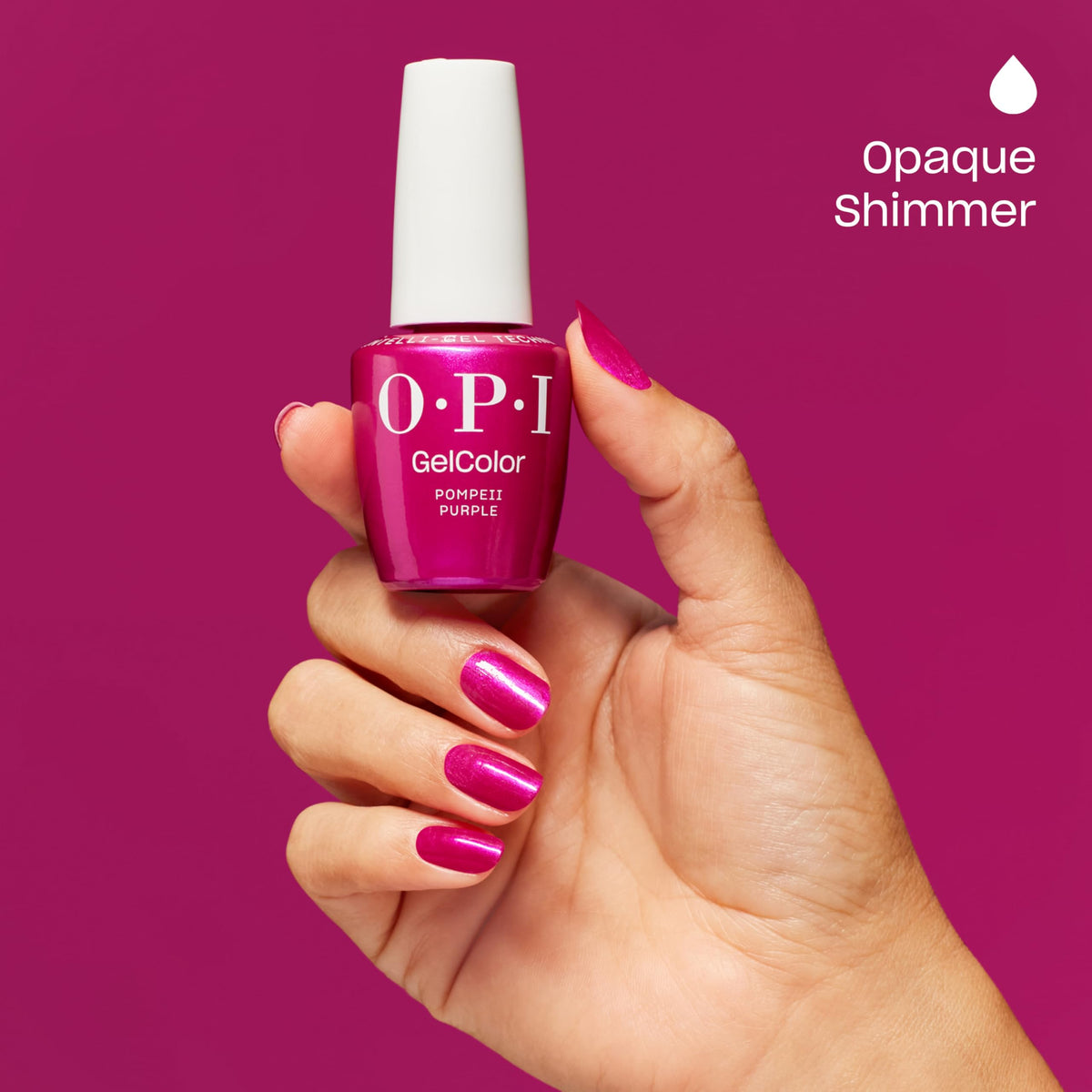 OPI Star Light LED lamp curing GelColor Pompeii Purple in 30 seconds