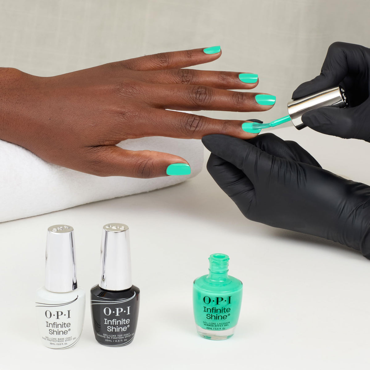 OPI Vegan formula label graphic indicating animal-free ingredients and cruelty-free production.