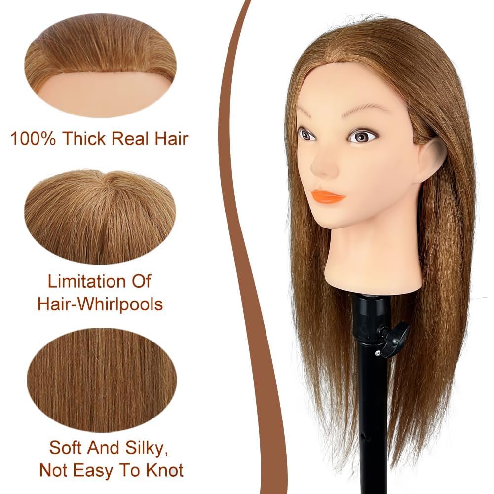 Opini head with light brown makeup detailing for realistic styling sessions.