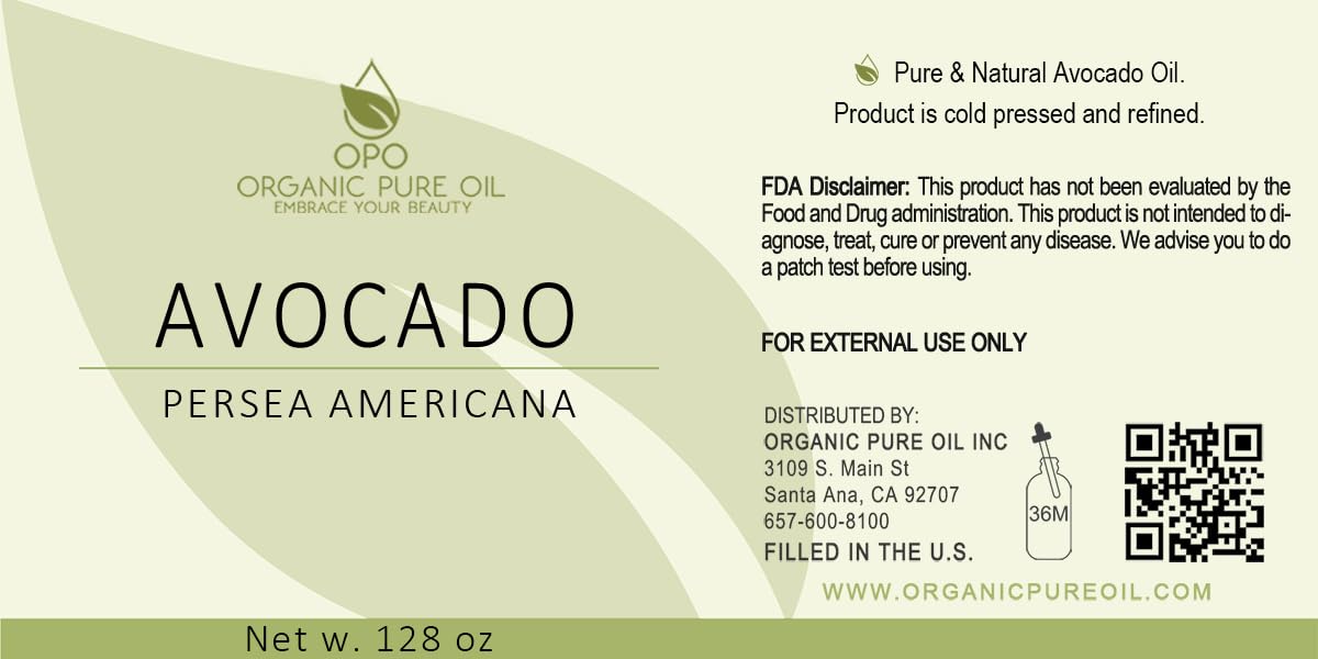 OPO Avocado Oil label closeup highlights purity and vegan, non-GMO formula.