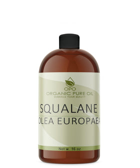 OPO Squalane Oil bottle showing plant-derived hydration for all skin types.