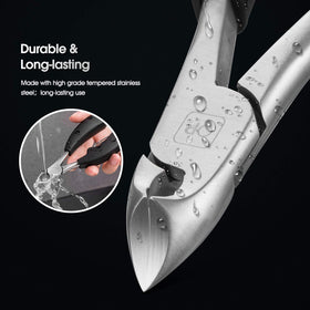 opove X5 silver toe nail clipper with non-slip handle for controlled cutting
