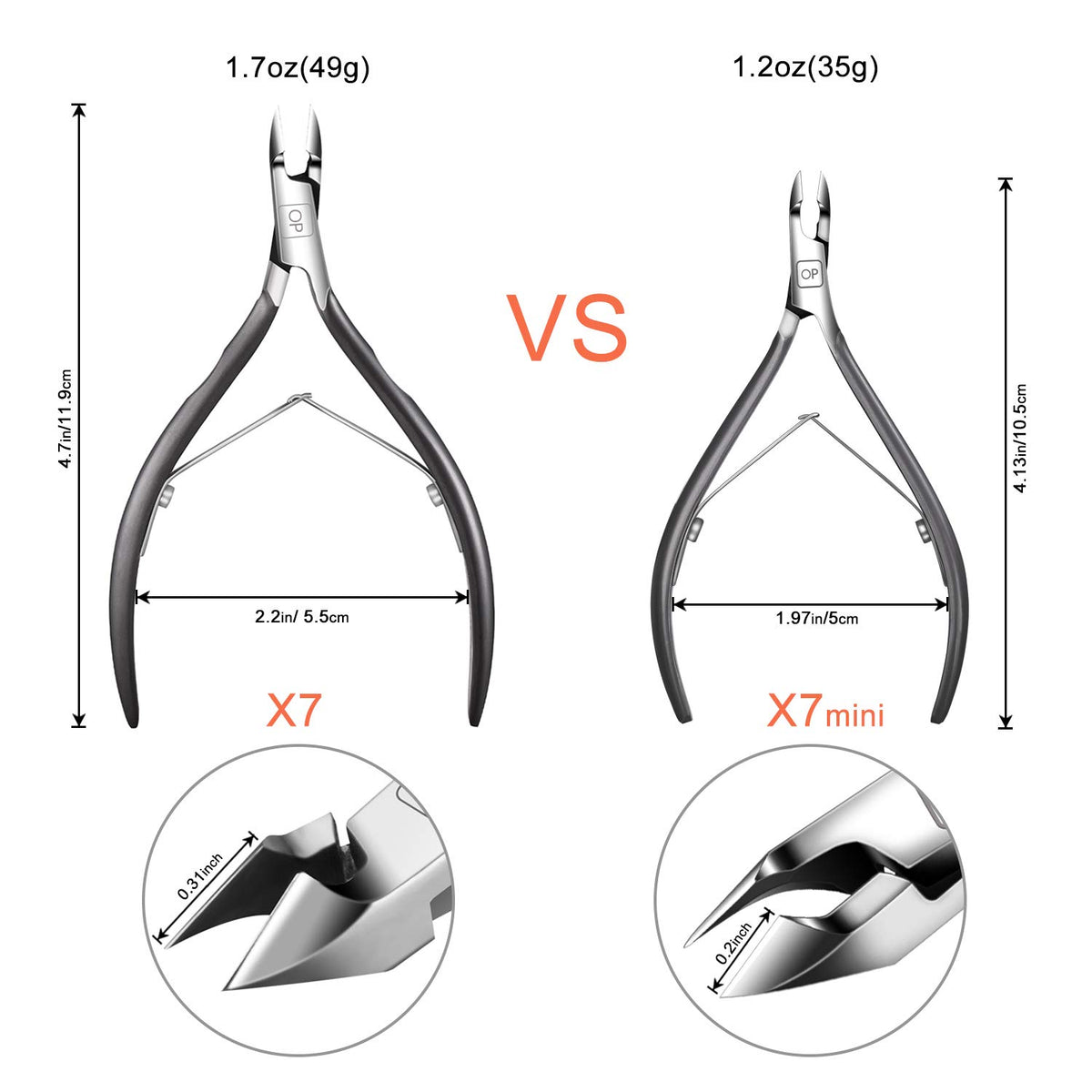 opove X7 mini cuticle nippers handmade premium steel for rust resistance