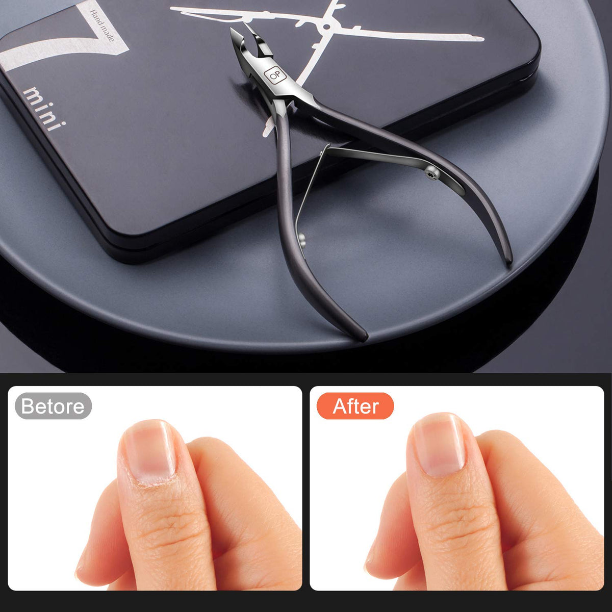 opove X7 mini cuticle nippers one-third jaw designed for tight cuticles and close access